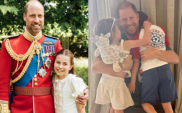 Princ William se na Den otců pochlubil dcerou, princ Harry ukázal obě děti